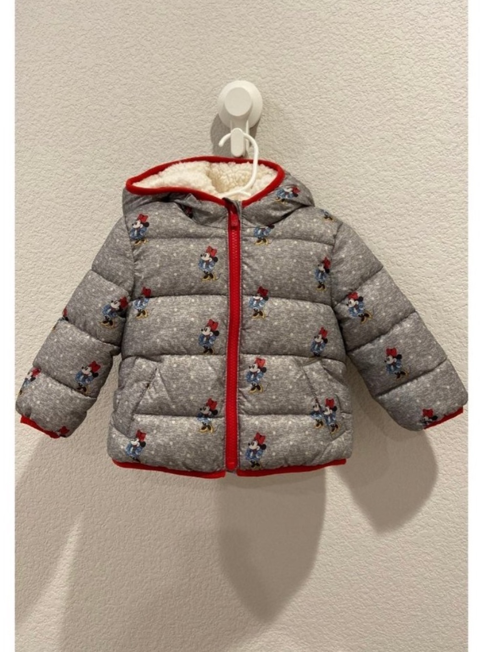 Baby Gap Disney Kids Grey Puffer Jacket with Hood